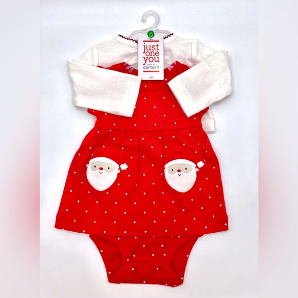NWT Just One You by Carter’s Santa Skirted Onesie with Sweater - Picture 1 of 5